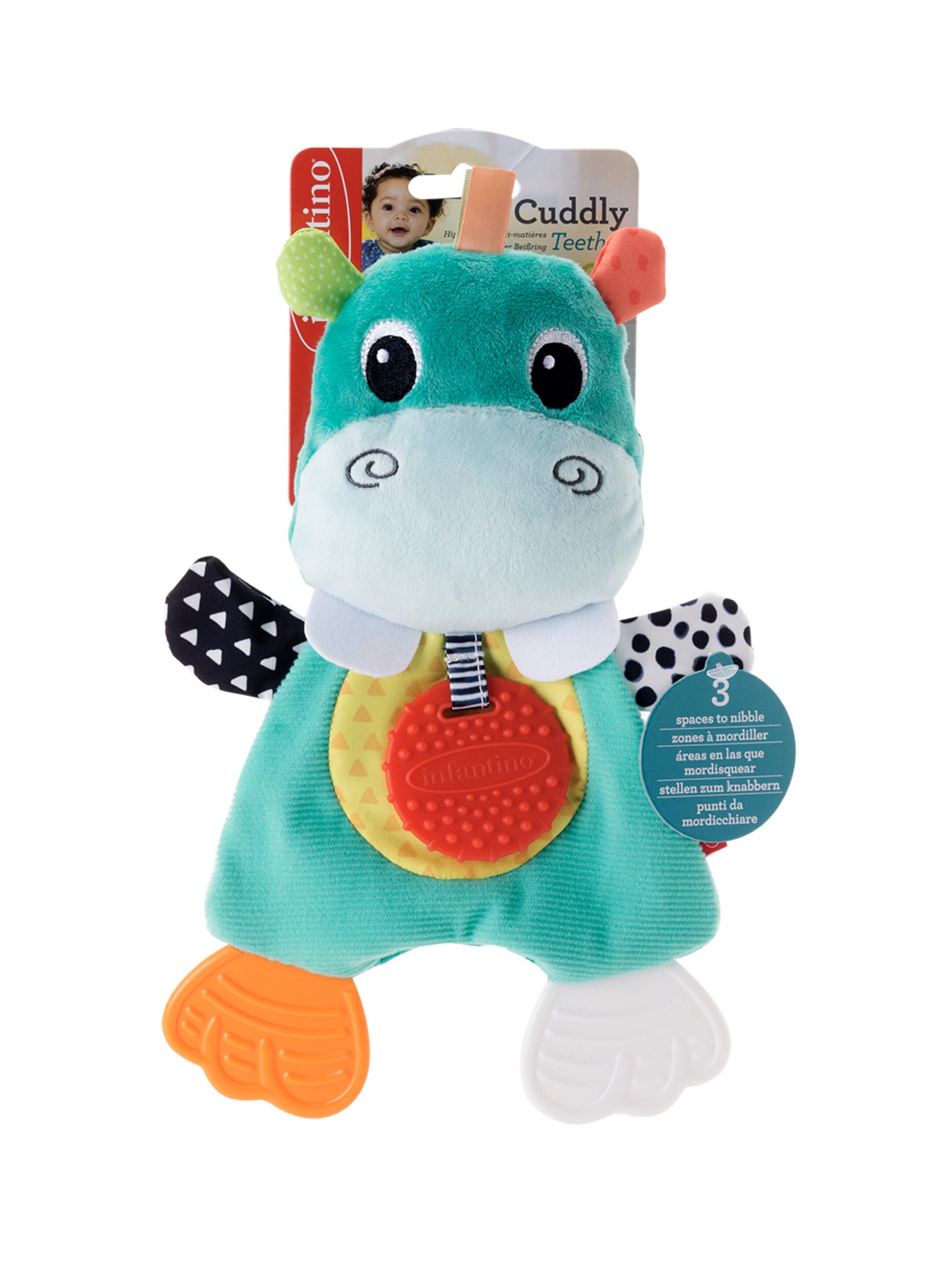 Infantino Cuddly Teether Hippo