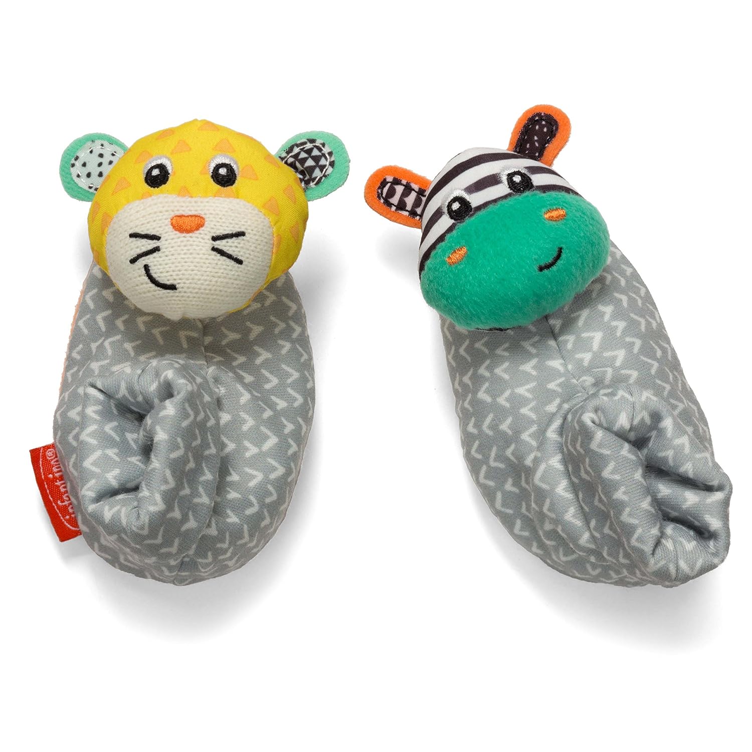 Infantino Foot Rattles - Zebra and Tiger