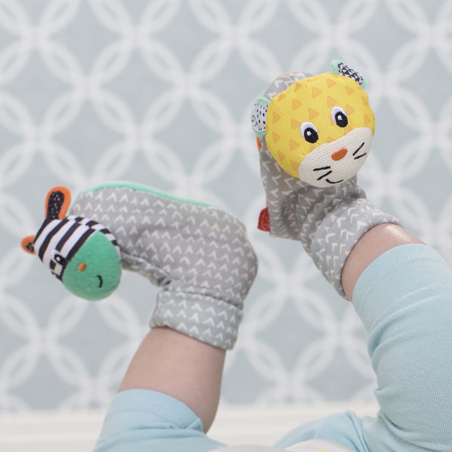 Infantino Foot Rattles - Zebra and Tiger