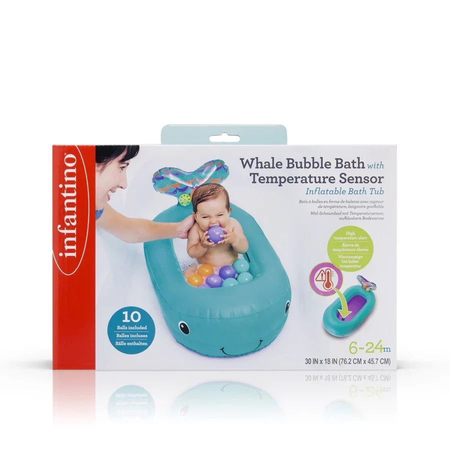 Infantino Whale Bubble Ball Inflatable Bath Tub - Teal