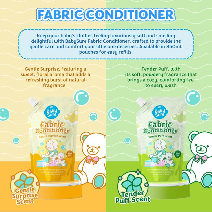 Baby Sure Fabric Conditioner 850ml - Tender Puff