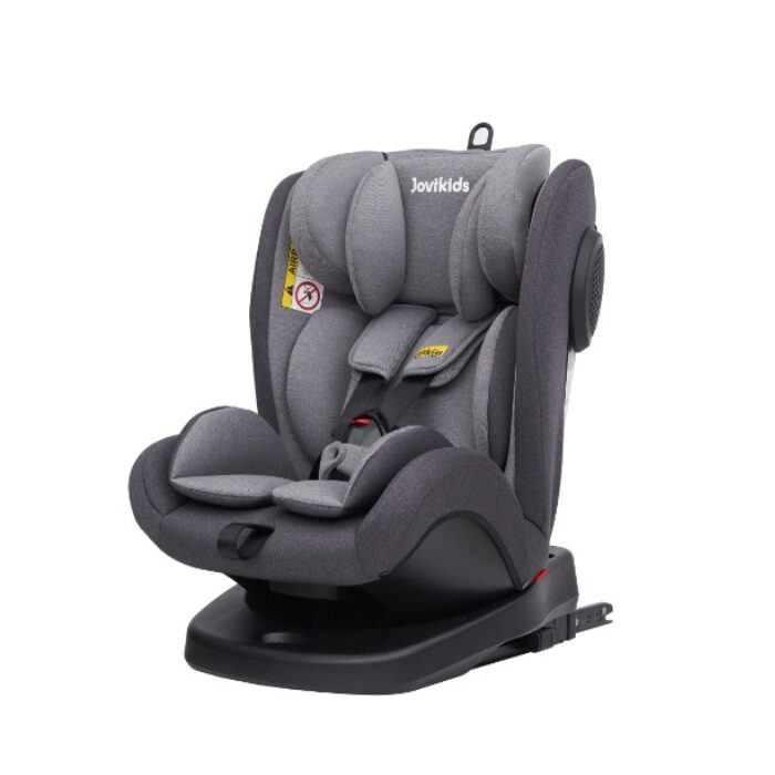 Jovikids Angela Isofix with Top Tether, 360 Degree Swivel Car Seat - Grey