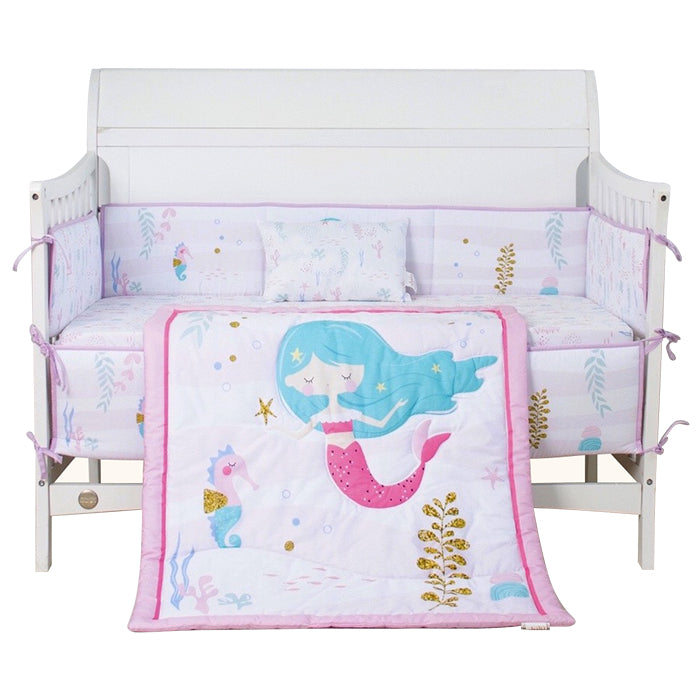 Juju Nursery 7-Piece 100% Cotton Crib Bedding Set - Magical Mermaid