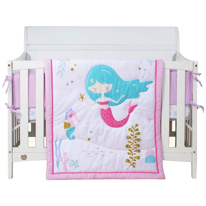 Juju Nursery 7-Piece 100% Cotton Crib Bedding Set - Magical Mermaid