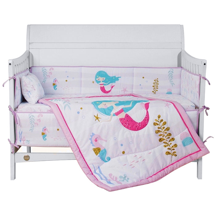 Juju Nursery 7-Piece 100% Cotton Crib Bedding Set - Magical Mermaid