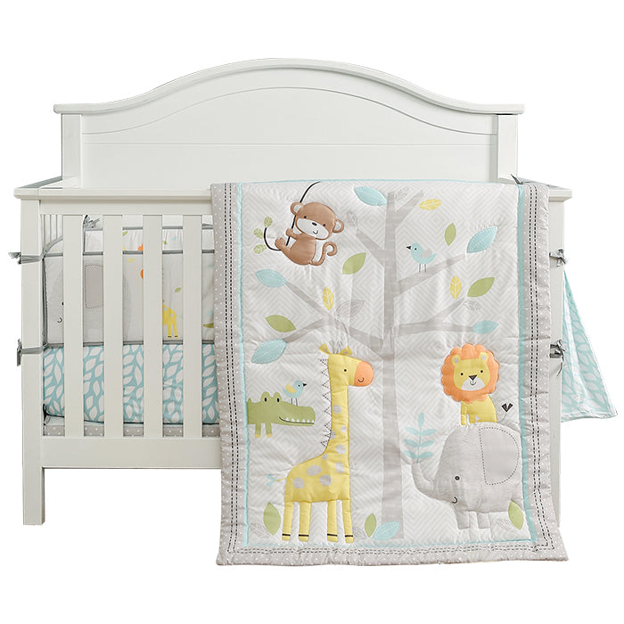 Juju Nursery 7-Piece Crib Bedding Set - Safari Yearbook