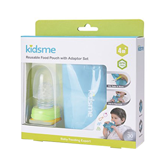 Kidsme Reusable Food Pouch w/ Adaptor Set