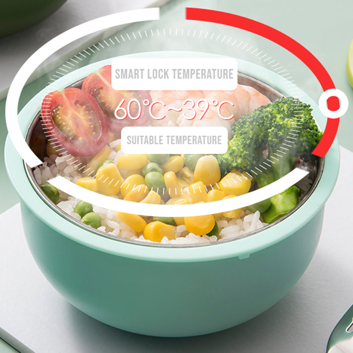 Keaide Biddy Removable Stainless Steel Constant Temp Bowl - Yellow/Blue
