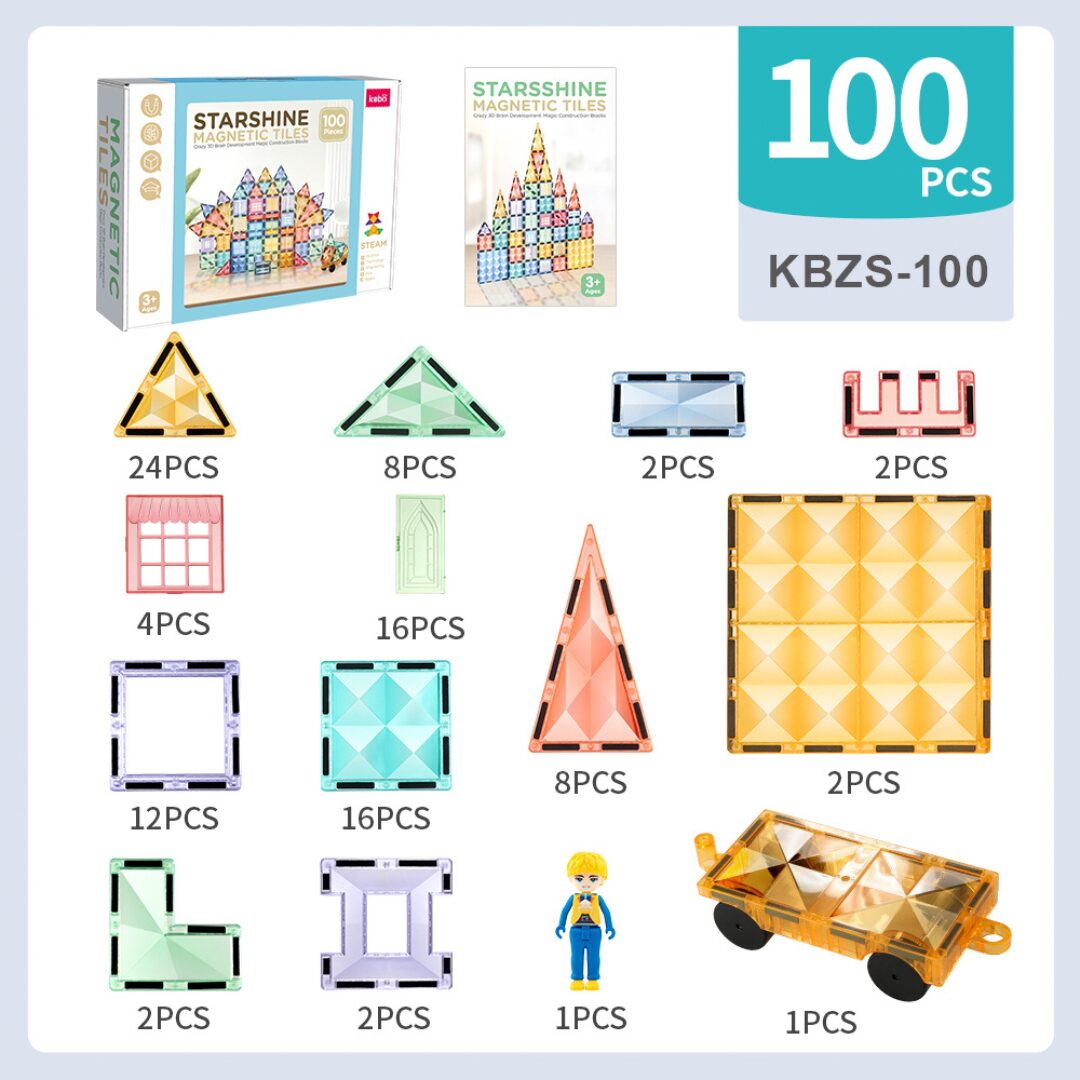 Kebo Starshine Magnetic Tiles -100pcs