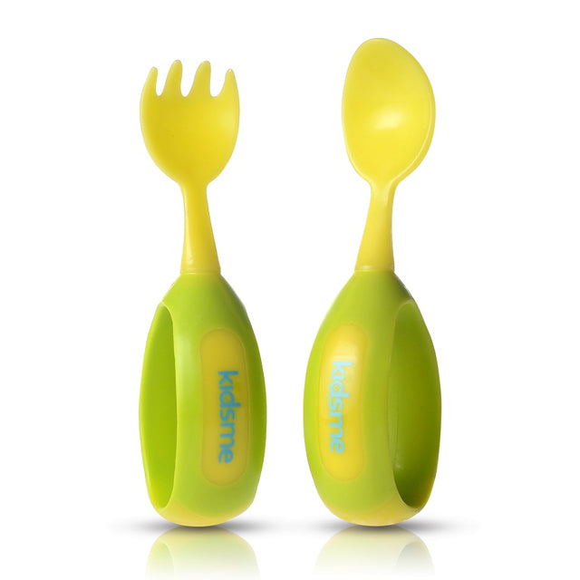 Kidsme Spoon and Fork Set Lime