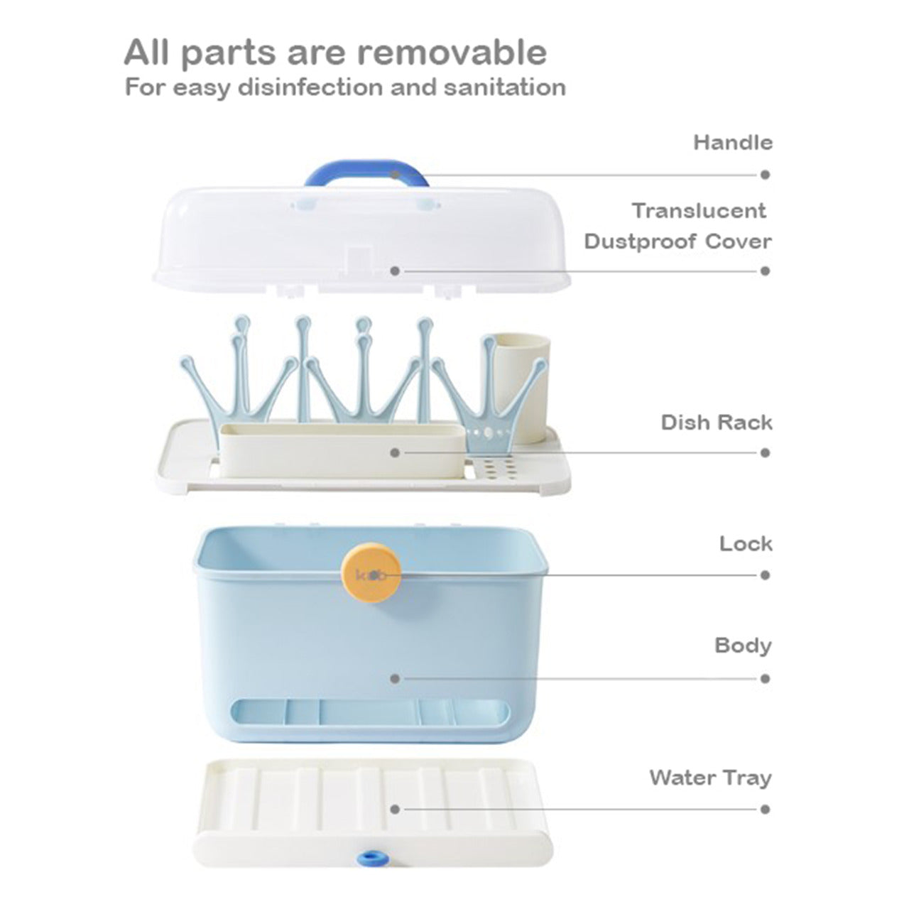 Kub Milk Bottle Storage Box - Blue