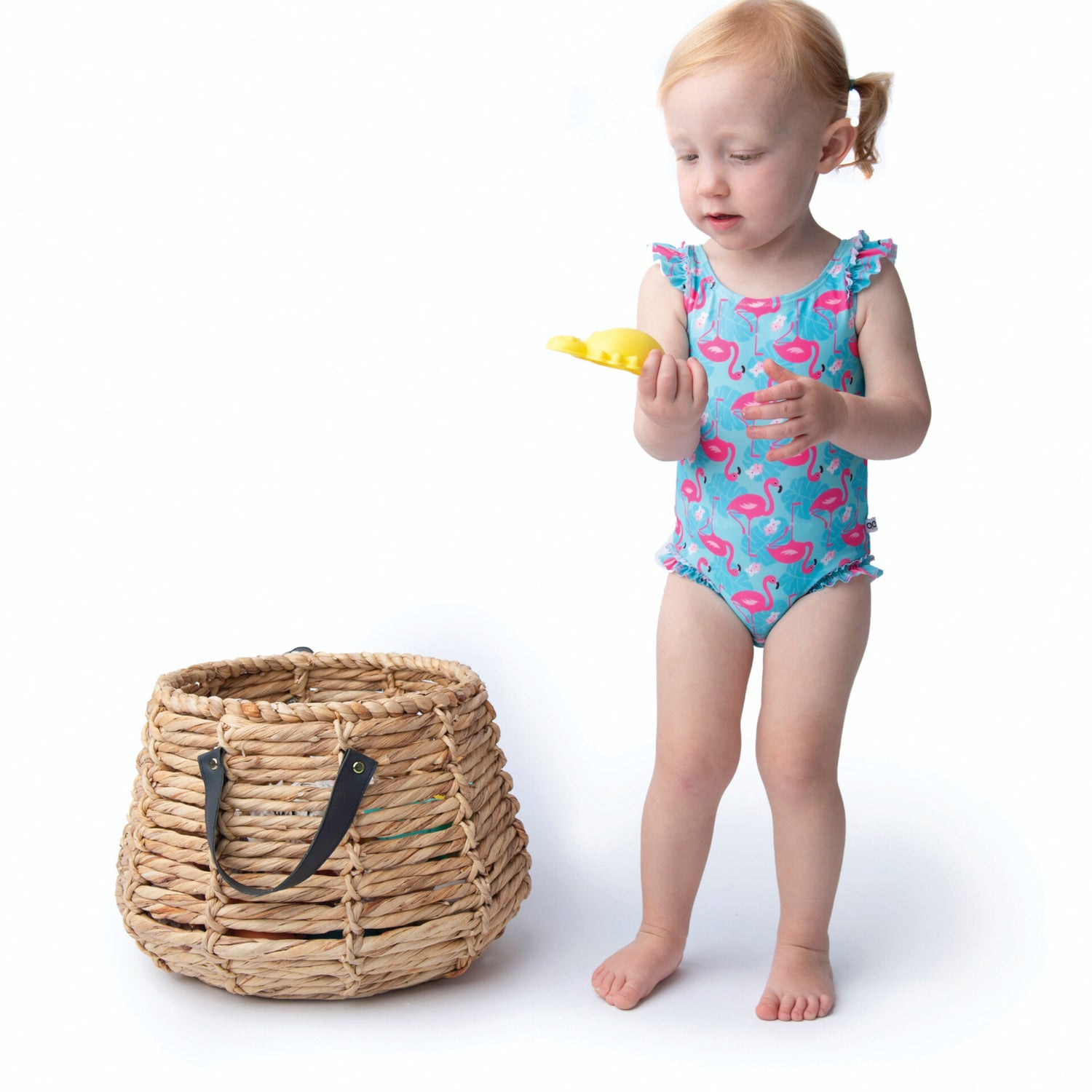 Zoocchini Girl Snap Swimsuit and Sunhat Set - Franny the Flamingo