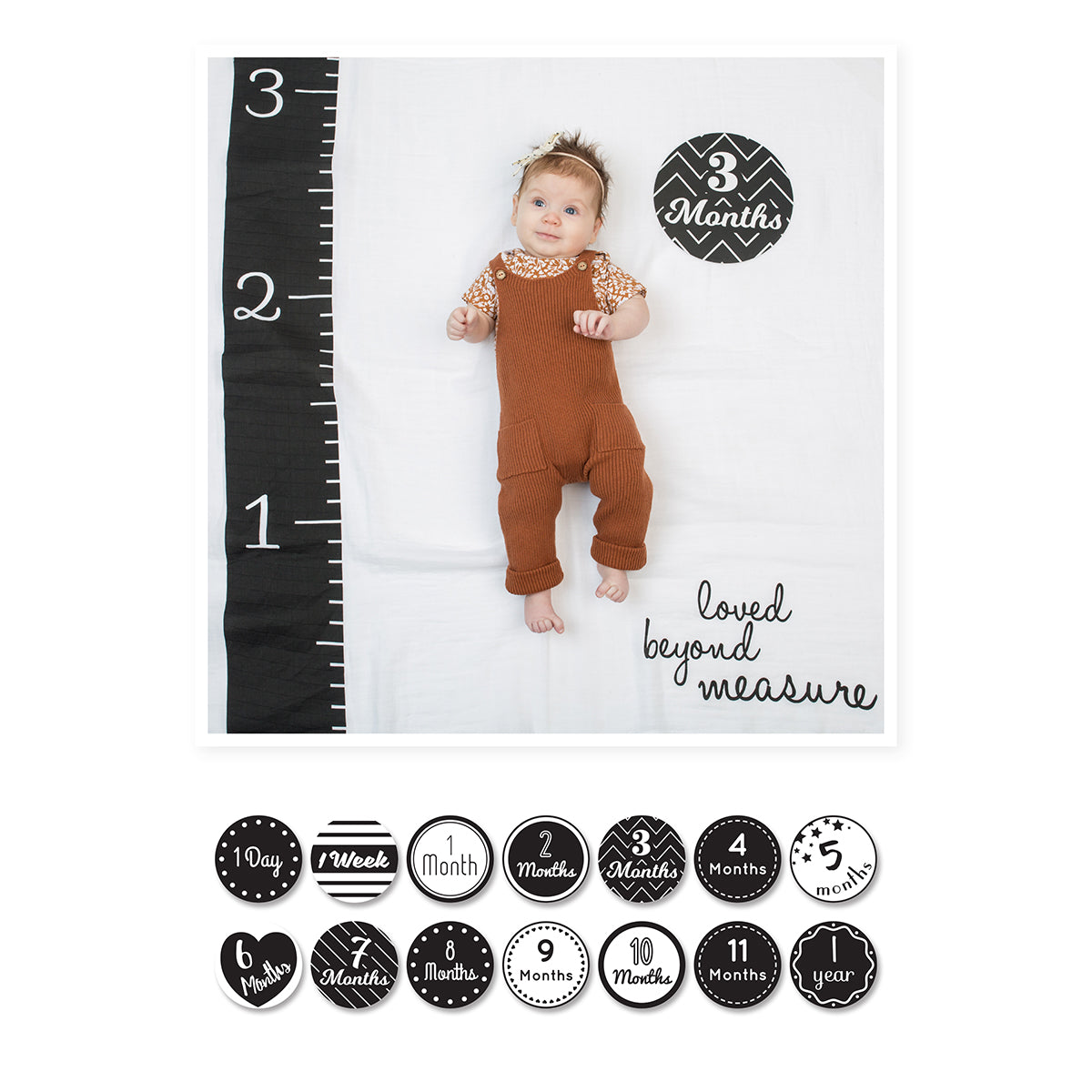 Lulujo Milestone Blanket and Card Set - Loved Beyond Measure
