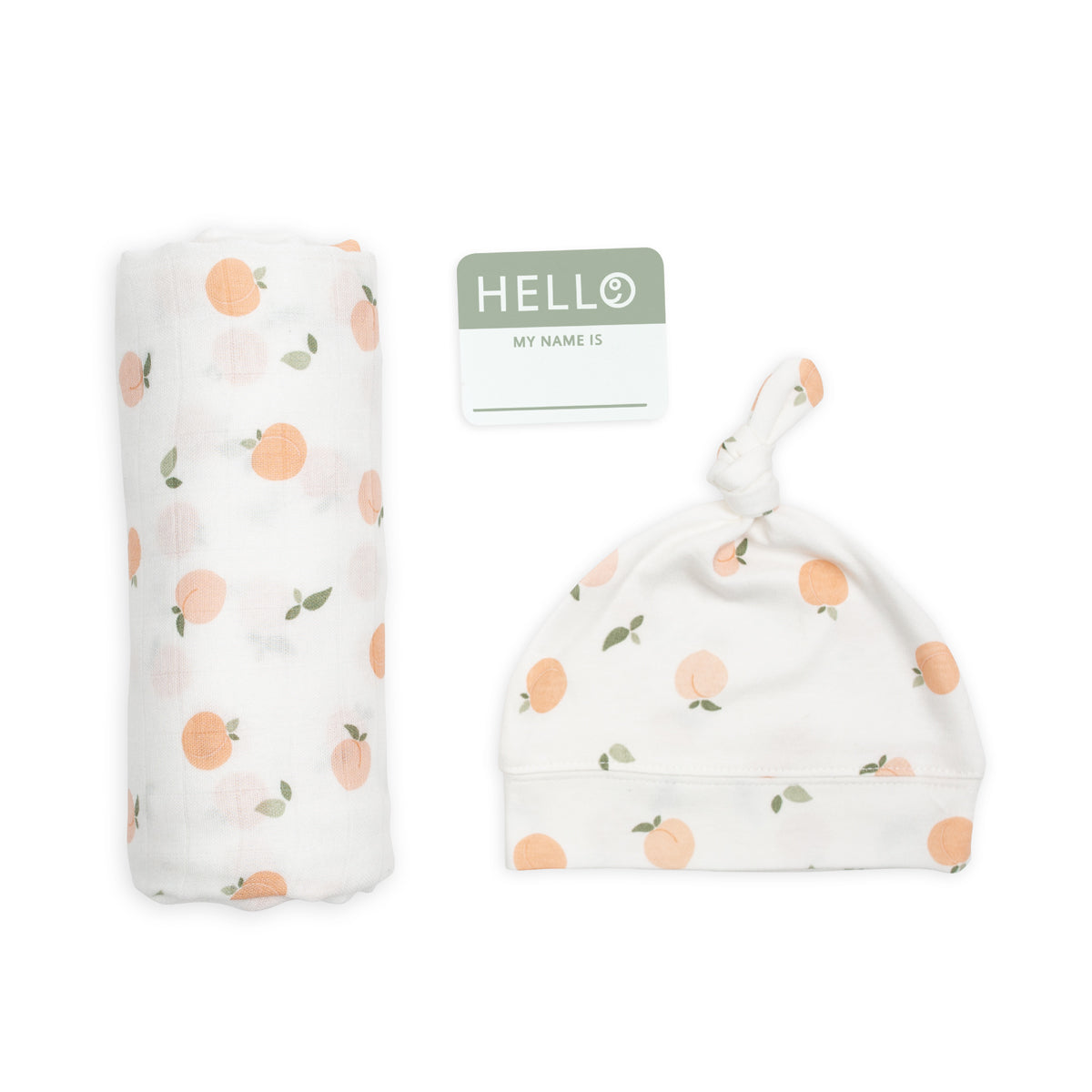 Lulujo Bamboo Bonnet and Swaddle Set - Peaches