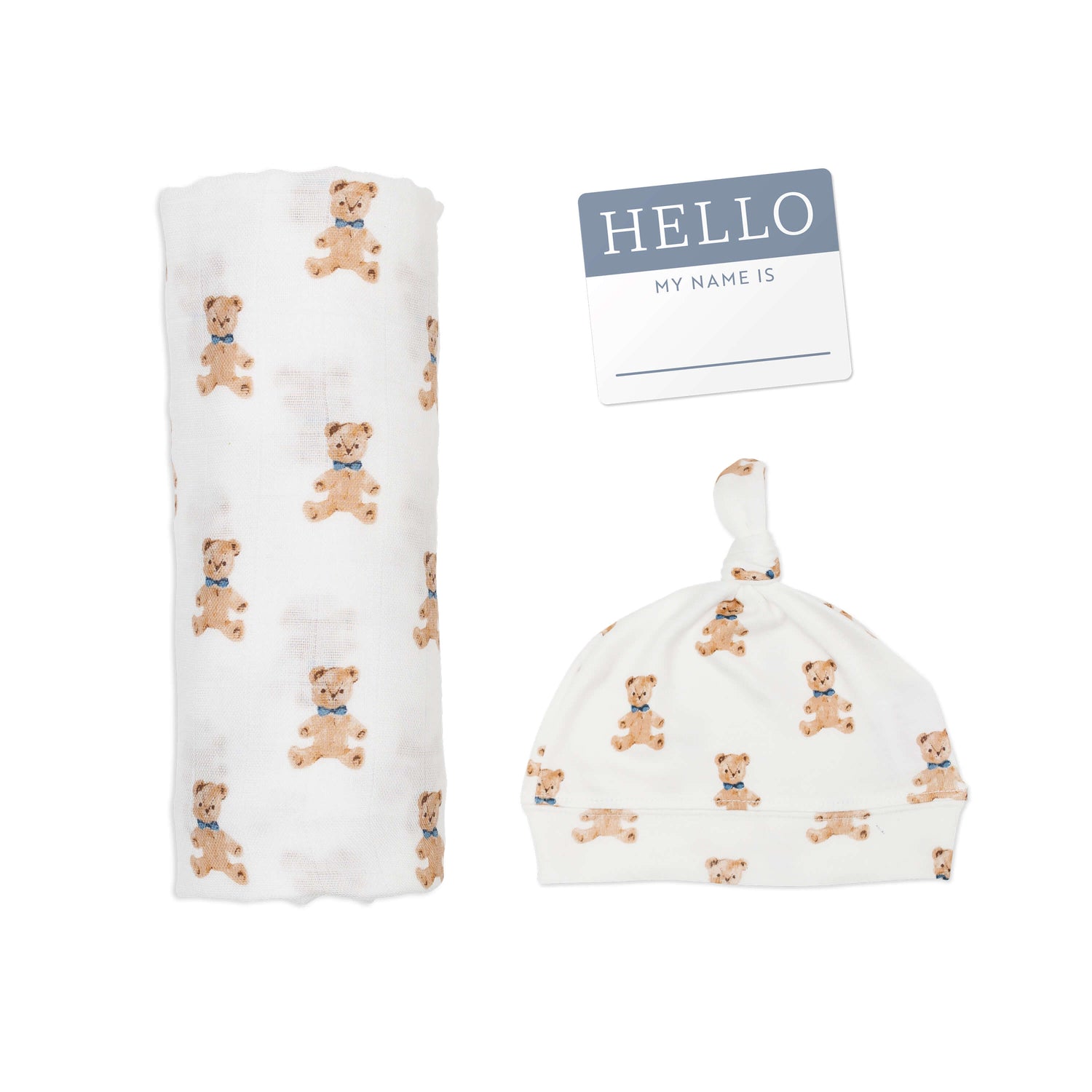 Lulujo Bamboo Bonnet & Swaddle Set