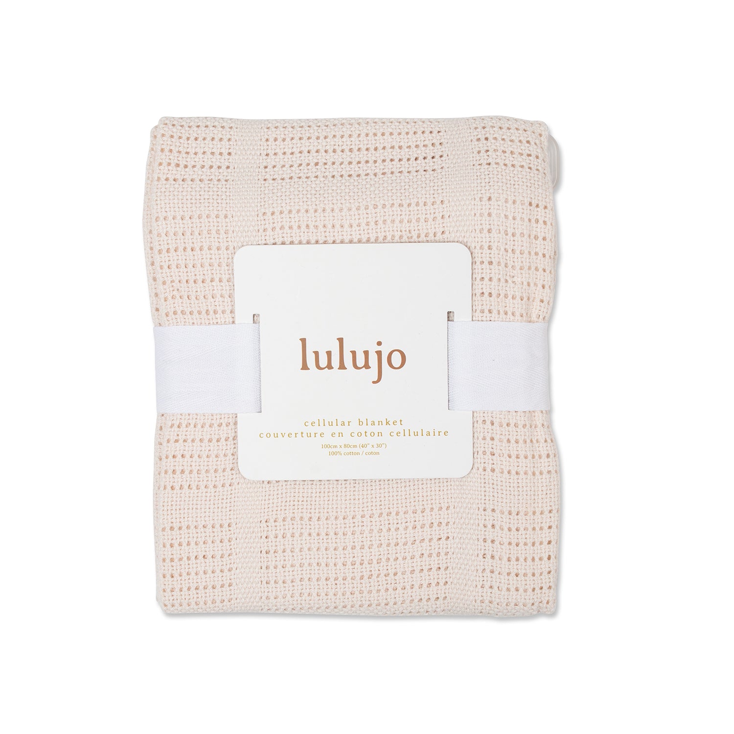 Lulujo Cotton Cellular Blanket - Oatmeal