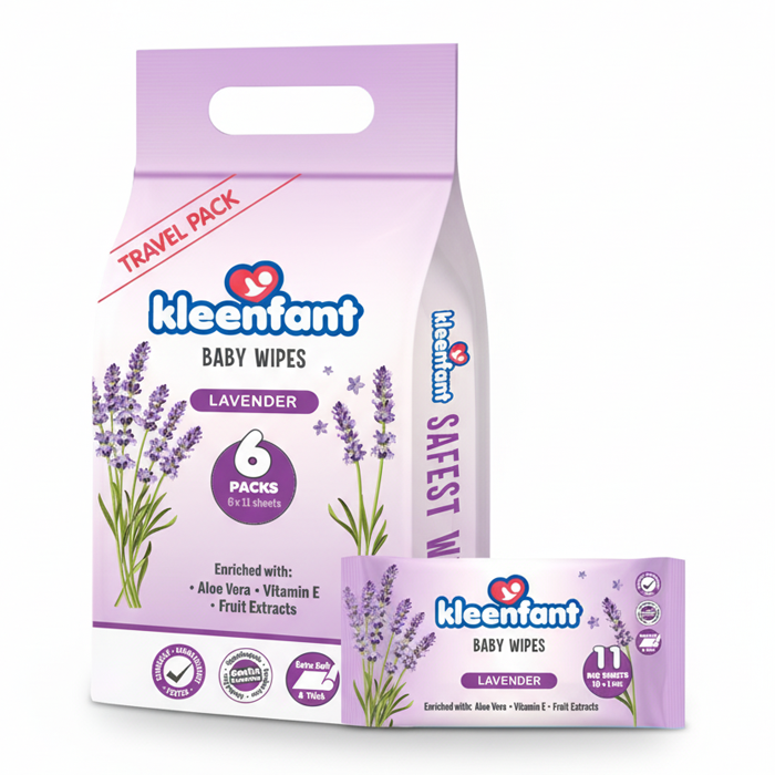 Kleenfant Baby Wipes 11 Sheets Pack of 6