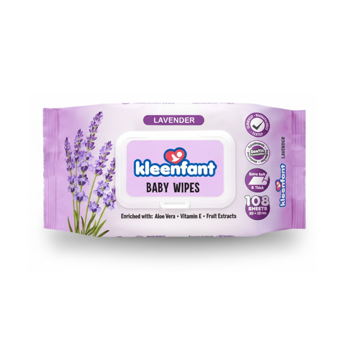 Kleenfant Lavender Scent Baby Wipes 108 Sheets