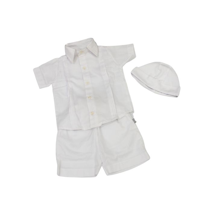 Lil’ Tati Boys Christening Set - Zigzag White ( 6 months )