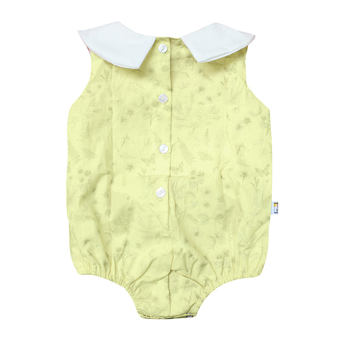 Lil' Tati Cosmos Playsuit - Pastel Yellow Garden