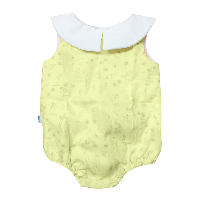 Lil' Tati Cosmos Playsuit - Pastel Yellow Garden