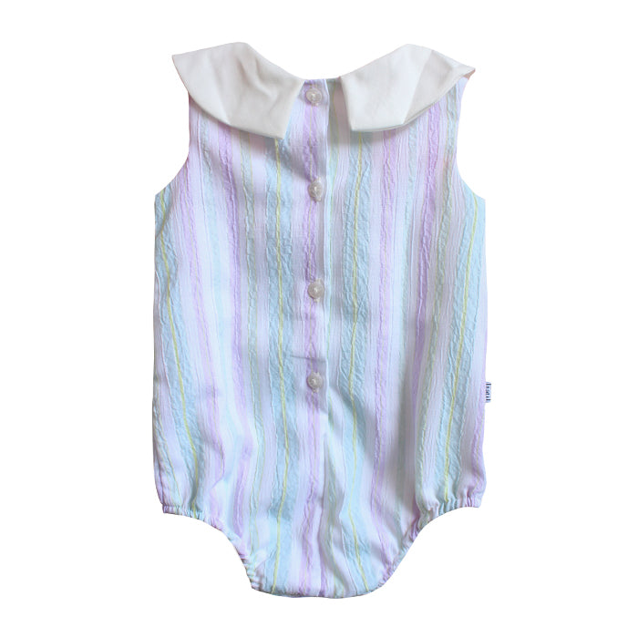 Lil' Tati Cosmos Playsuit - Purple Mint Stripes