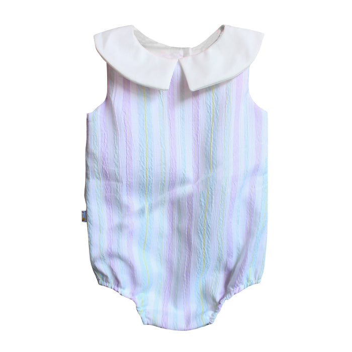 Lil' Tati Cosmos Playsuit - Purple Mint Stripes