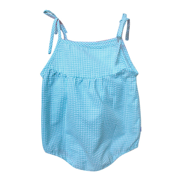 Lil' Tati Lily Playsuit in Blue Seersucker