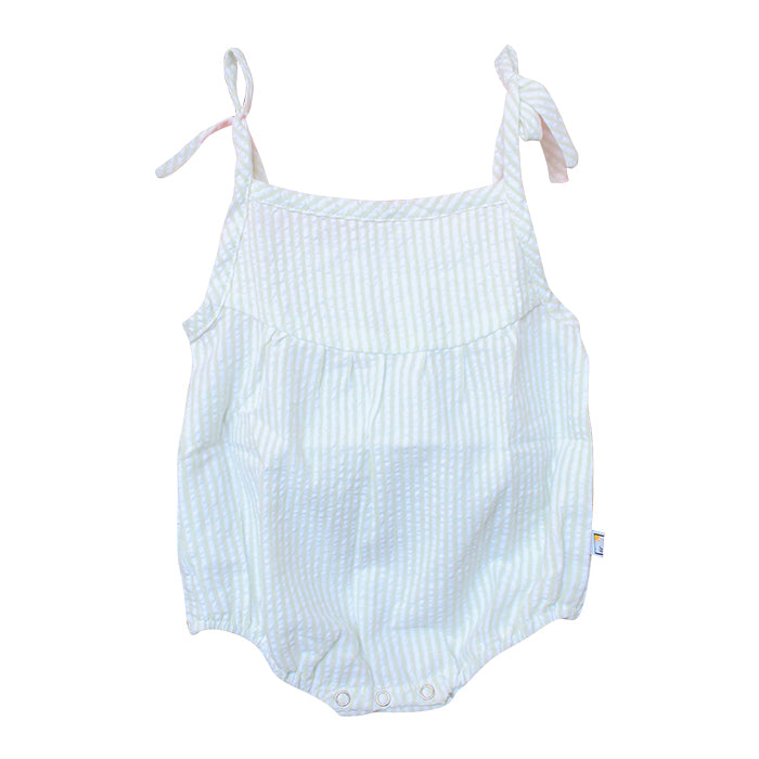 Lil' Tati Lily Playsuit in Mint Seersucker