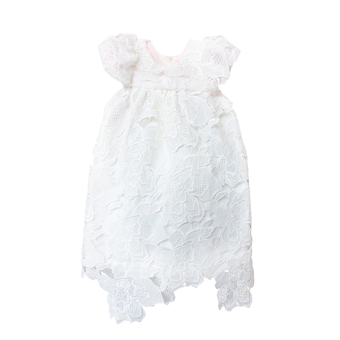 Lil' Tati Magnolia Christening Set - Rose Eyelet White
