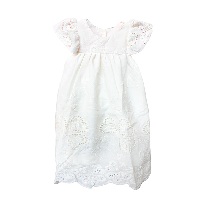 Lil' Tati Magnolia Christening Set - White Hearts Eyelet