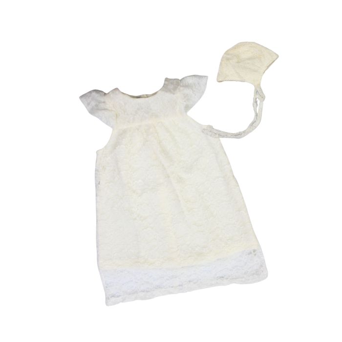 Lil’ Tati Magnolia Christening - Soft Floral Lace ( 12 months )
