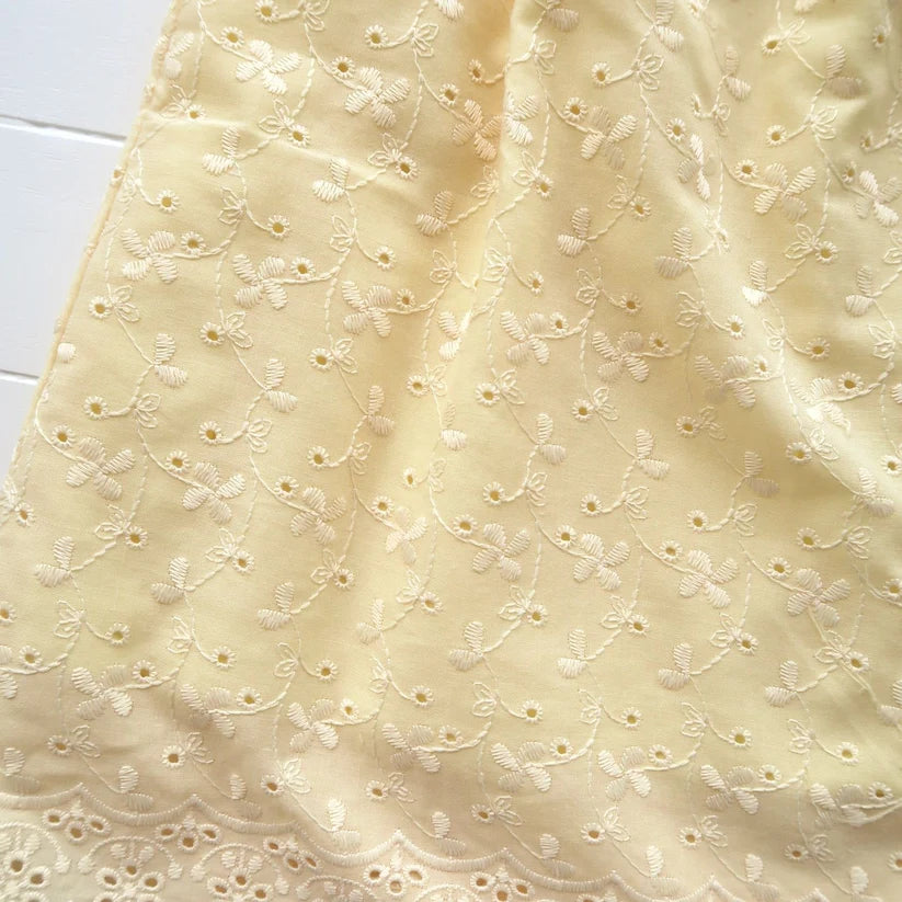 Lil’ Tati Peony Dress in Yellow Floral Eyelet