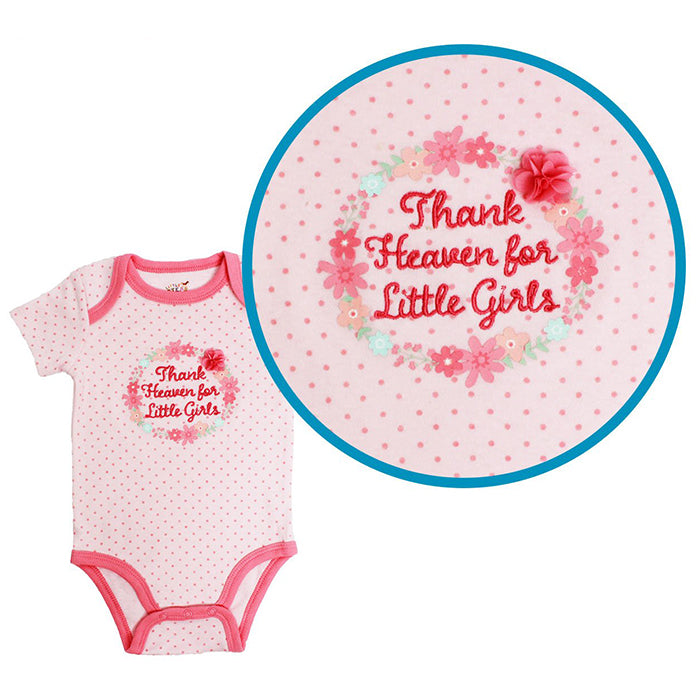 Little Steps 3-Piece Bodysuit set in Pink Floral