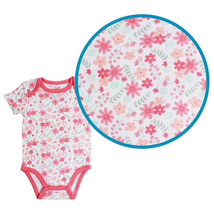 Little Steps 3-Piece Bodysuit set in Pink Floral