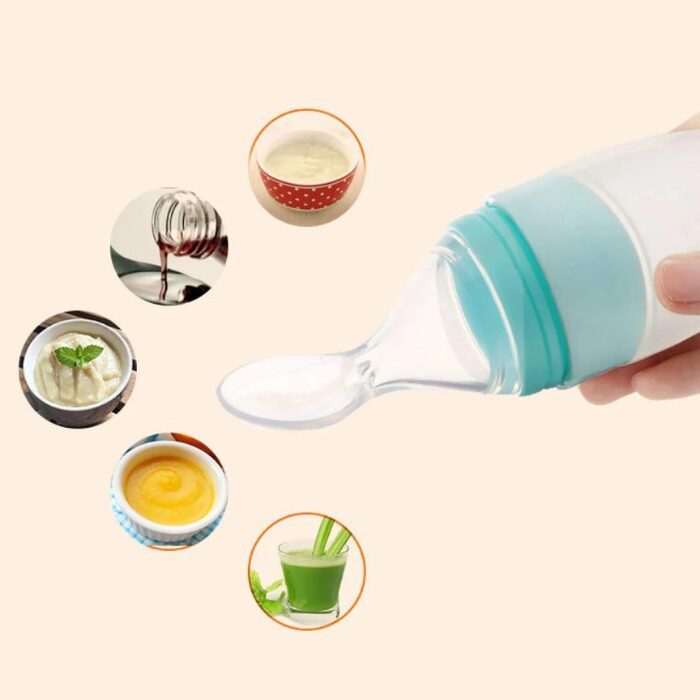 Littlegreen Silicone Baby Feeding Bottle Spoon - Blue
