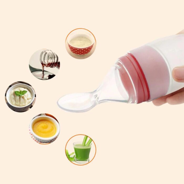Littlegreen Silicone Baby Feeding Bottle Spoon - Pink
