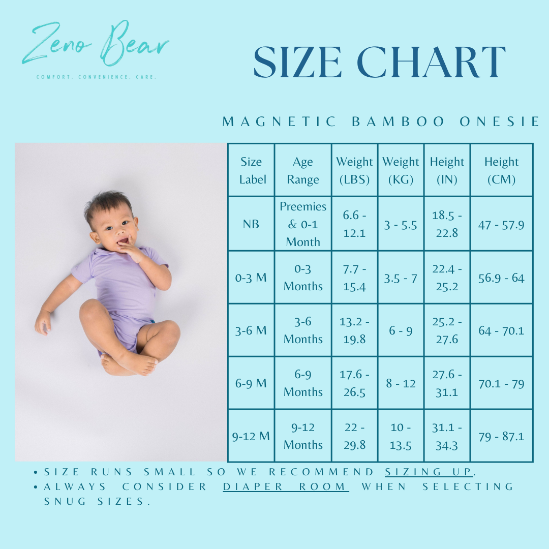 Zeno Bear Magnetic Bamboo Onesie