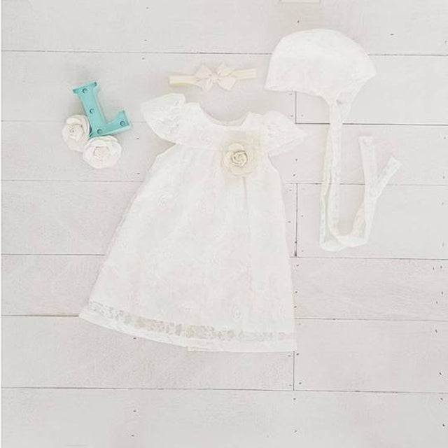 Lil' Tati Magnolia Christening Set Fine Lace