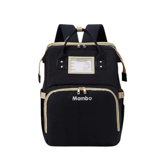 Mambo 2in1 Crib And Diaper Bag Mommy Baby Travel Bed Portable Foldable - Black