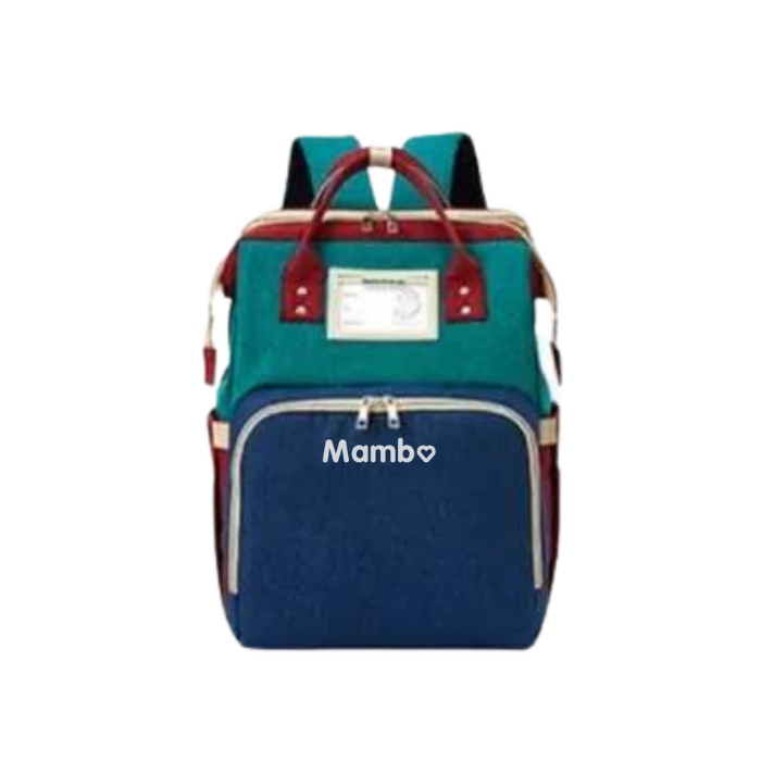 Mambo 2in1 Crib And Diaper Bag Mommy Baby Travel Bed Portable Foldable - Multicolor