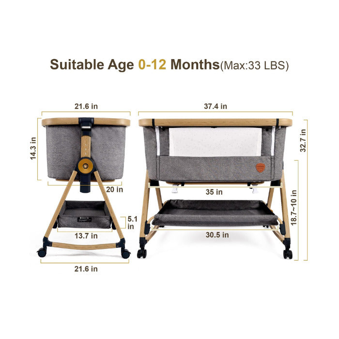 Mambo Co Sleeper Crib Bassinet with Mattress