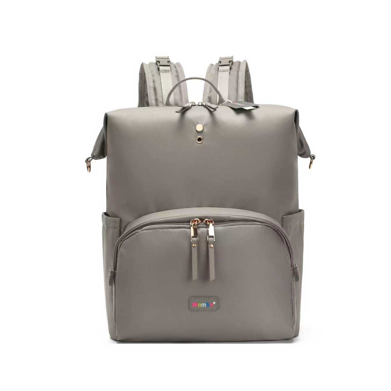 Mambo Nylon Waterproof Multipocket Diaper Bag - Ash Gray