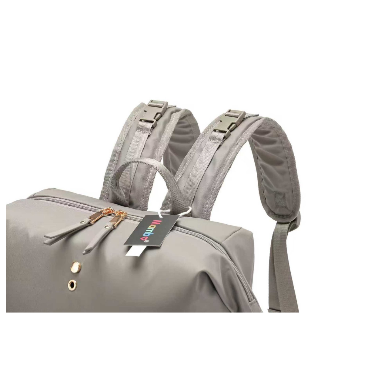 Mambo Nylon Waterproof Multipocket Diaper Bag - Ash Gray