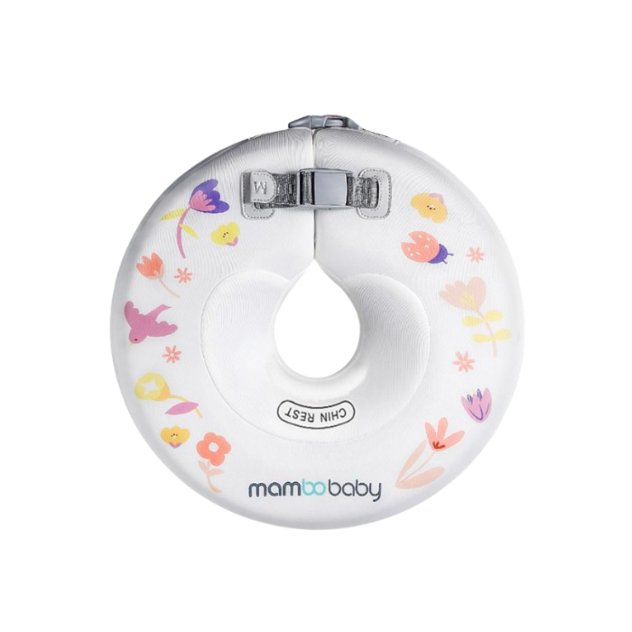 Mambobaby Air-free Neck Type Floater - White Flowers
