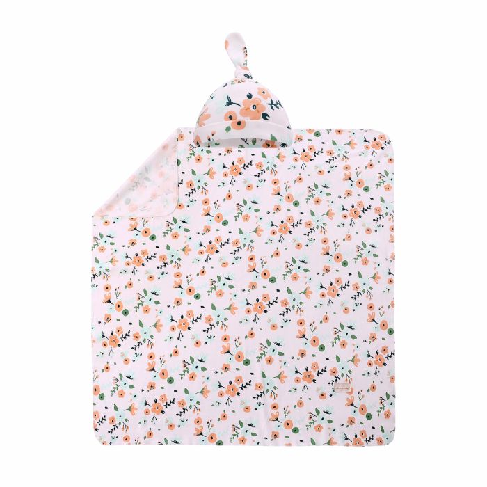 Miracle Baby Tyler Baby Blanket + Matching Hat Set - Flowers