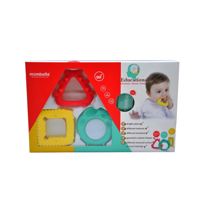 Mombella Educational Geometry Animal Teether 3pcs