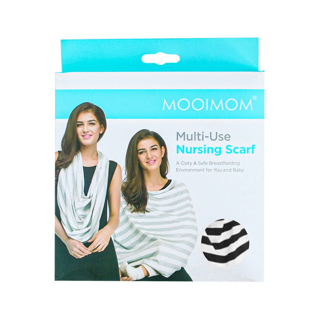 Mooimom Multi-Use Nursing Scarf - Black White Thick Stripe