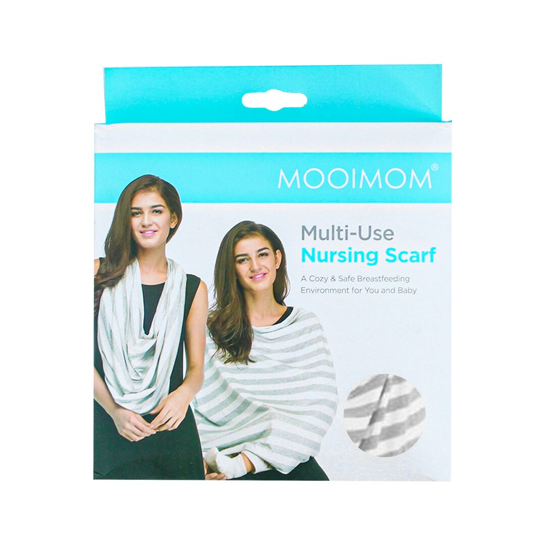 Mooimom Multi-Use Nursing Scarf - Grey Thick Stripe