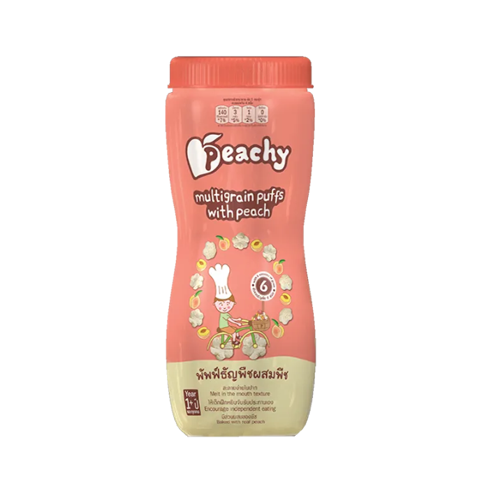 Peachy Baby Natural Baby Food - Multigrain Puffs with Peach - 40g